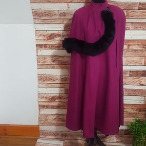 Alex Hayes Cape Style Faux Fur Coat Size Small